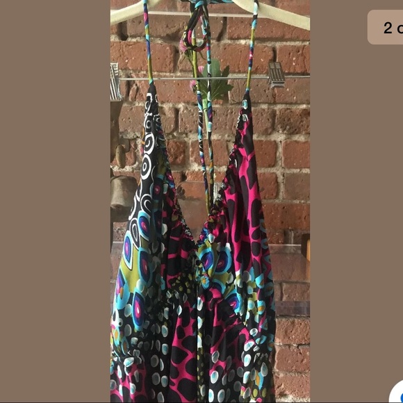 Contro Corrente Printed Halter Maxi Dress OS - Picture 2 of 8